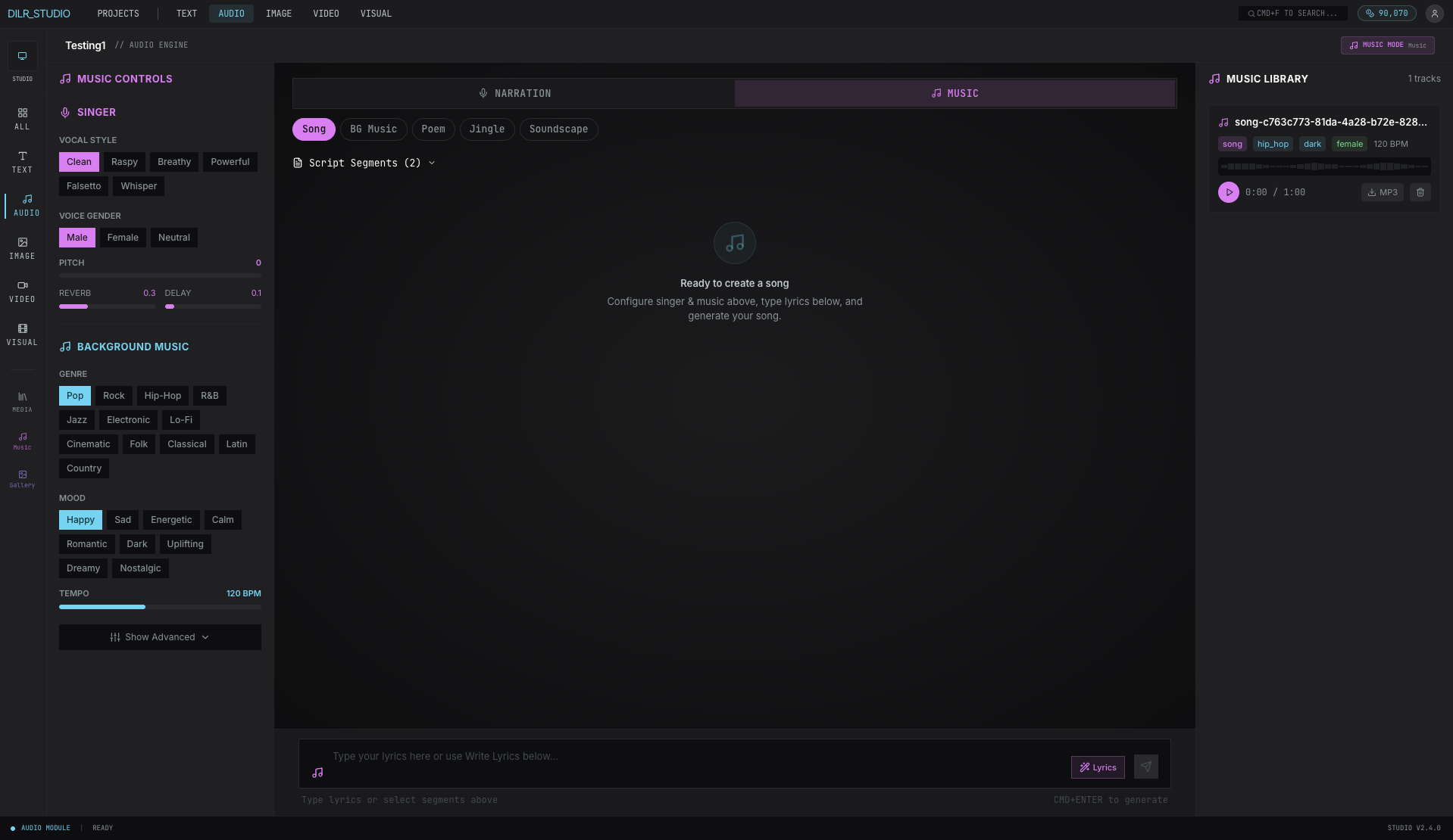 Dilr Studio interface